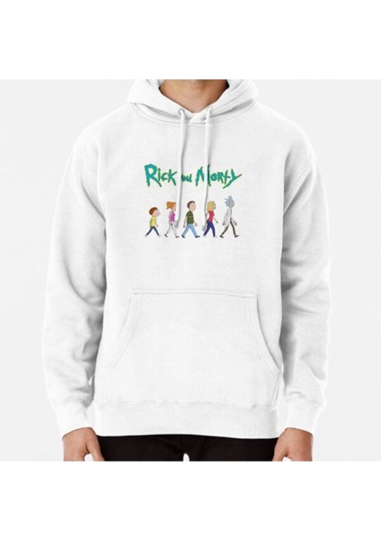 Rick And Morty -Family Together Walking Baskılı Sweatshirt
