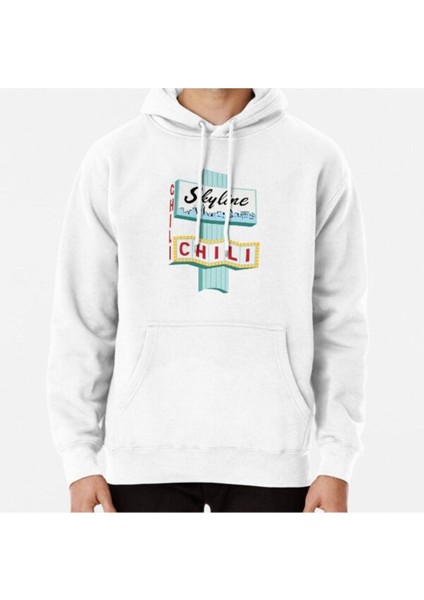 Cincinnati Skyline Chili Ludlow Ave Sign Baskılı Sweatshirt