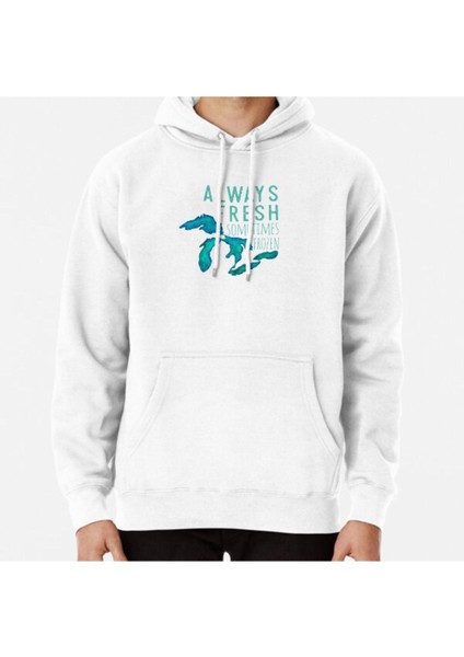 Great Lakes Always Fresh, Sometimes Frozen Baskılı Sweatshirt