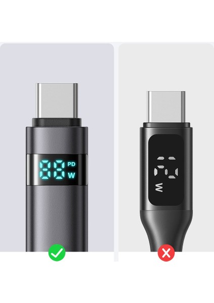 CA-5610 Usb-C To Usb-C 100W Kablo Yatay LED Ekranlı Siyah
