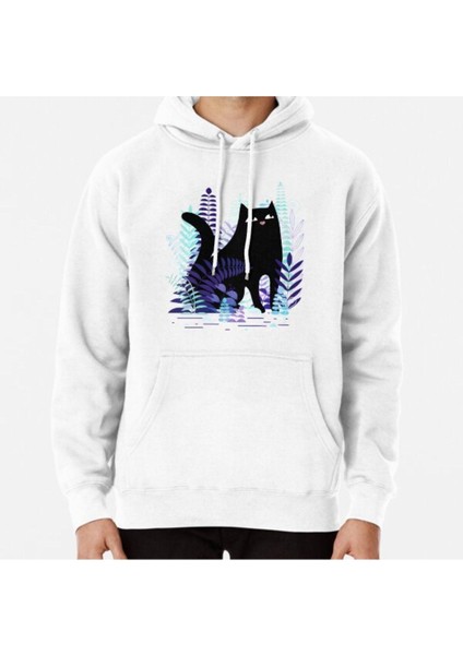 The Ferns (Black Cat Version) Baskılı Sweatshirt