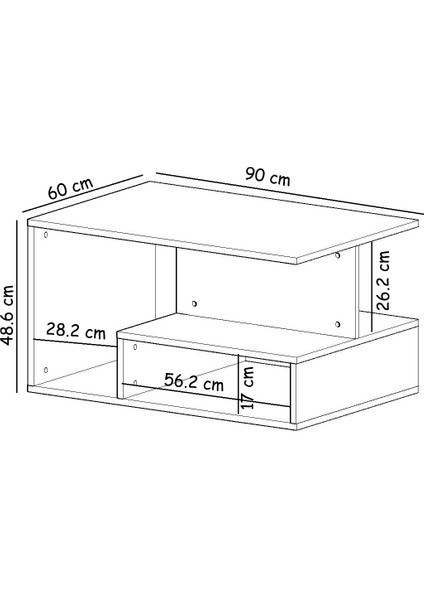 Vera S004 Orta Sehpa Beyaz/sandık Ceviz, Ev-Ofis indirimleri