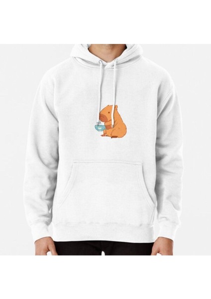 Capybara With A Tea Cup Baskılı Sweatshirt