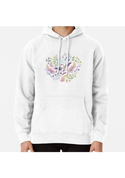 Forest Dragons Rainbow Colours On Navy Baskılı Sweatshirt