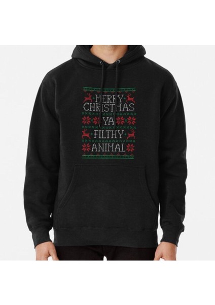 Merry Christmas Ya Filthy Animal Baskılı Sweatshirt