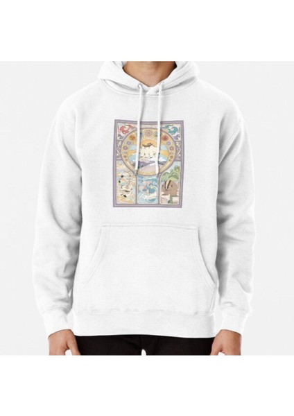 Team Avatar And Original Benders, Art Nouveau Baskılı Sweatshirt