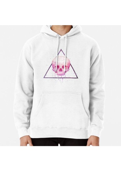 Skull In Triangle On Black Baskılı Sweatshirt