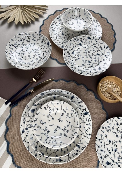 Kadıkızı Blue Bells 24 Parça 6 Kişilik Fine Stoneware Yemek Takımı fiyatları