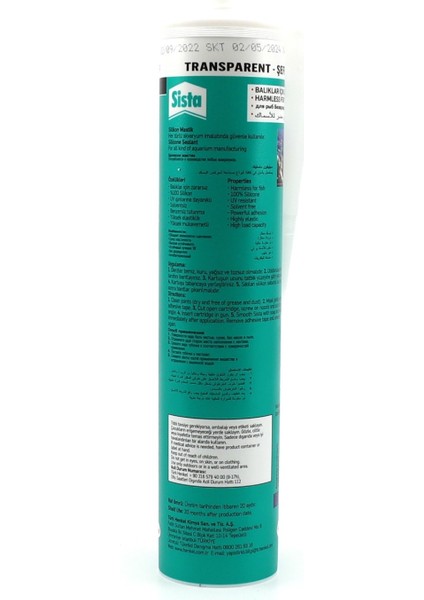 Akvaryum Silikonu Şeffaf 280 ml