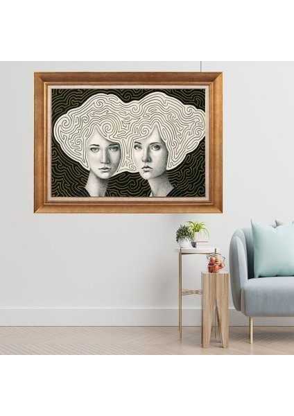 Altın Çerçeveli Paspartulu Tablo A2143