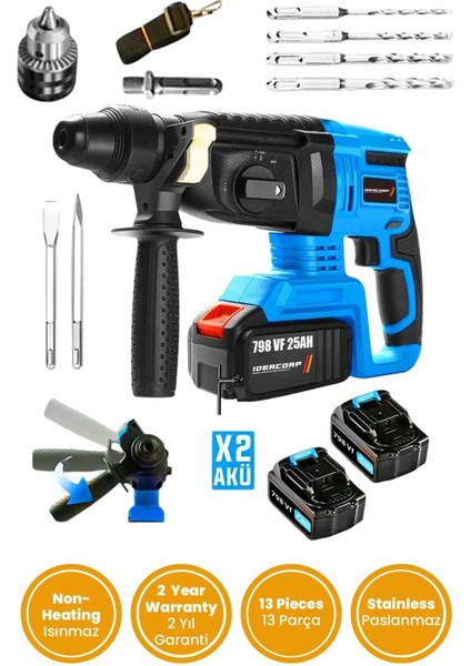 Alman Motor 798VF Çift Soğutmalı 2x Akü Kırıcı Delici Hilti Matkap