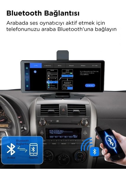 T94C41 Wifi Bluetooth 4K Carplay Ön-Arka Araç Kamerası