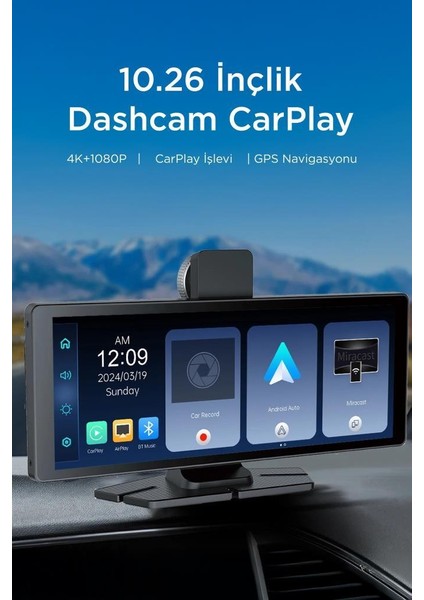 T94C41 Wifi Bluetooth 4K Carplay Ön-Arka Araç Kamerası