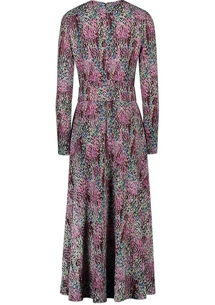 Kemerli Uzun Kollu Midi Boy Çok Renkli Elbise fiyatları