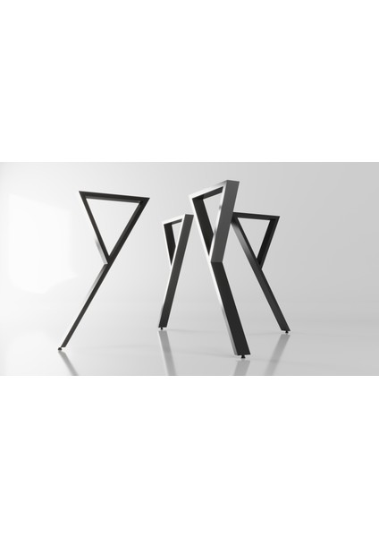Yan Y Model Metal Ayak Seti Siyah Metal Masa Ayağı