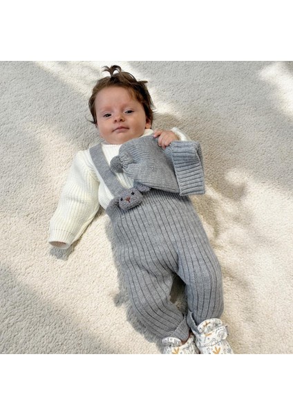 Şapkalı Örme Kazaklı Triko Unisex 3'lü Premium Takım