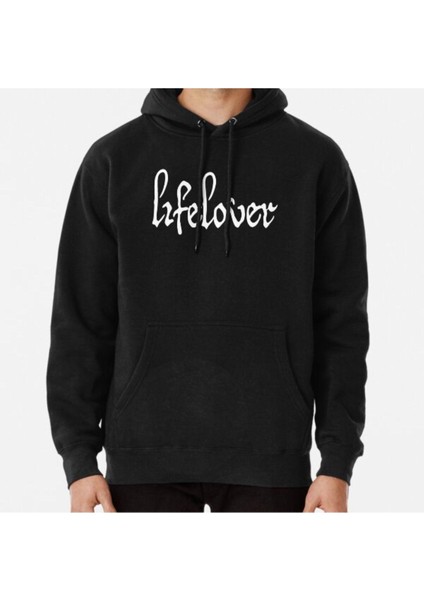 Lifelover White Solid Logo Baskılı Kapşonlu Sweatshirt