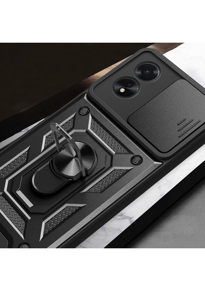 Oppo A38 Kılıf Magnetik Standlı Kamera Korumalı Sürgülü Vega Kapak