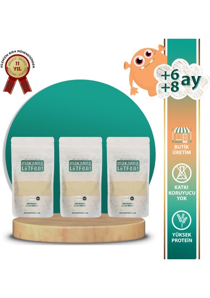 Avantajlı 3'lü Organik Bebek İrmiği Seti (3x250 gr)