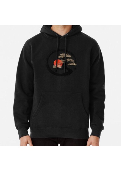 Enso Circle And Bonsai Tree On Canvas Baskılı Sweatshirt