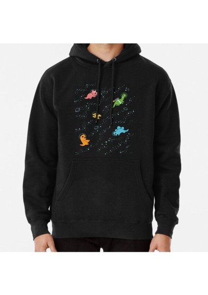 Dinosaurs In Space Pattern Baskılı Sweatshirt