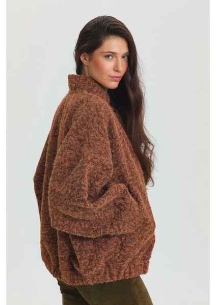 Yumuşak Oversize Bomber Ceket Kahverengi fırsatları