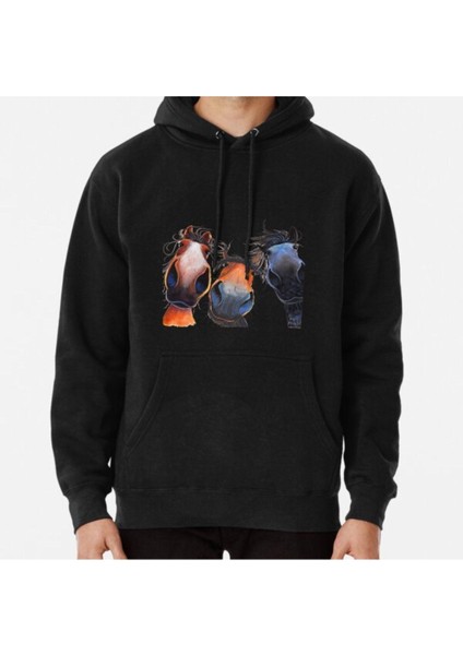 Happy Horse Print ' Who Left The Gate Open ? ' By Shirley Macarthur Baskılı Sweatshirt