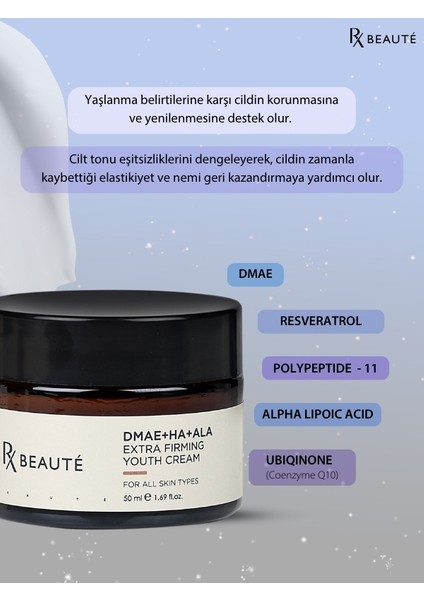 RX Beaute Dmae + Ha + Ala Extra Firming Youth Sıkılaşma Lifting Etkili Gece Kremi