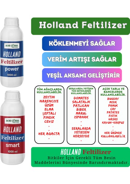 Holland Feltilizer -1000 ml+1000ml Hollanda Tipi Yeni Nesil Gübreleme