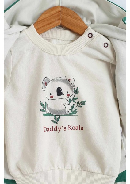 Koala Nakışlı Kapüşonlu 3'lü Erkek Bebek Takım fırsatları
