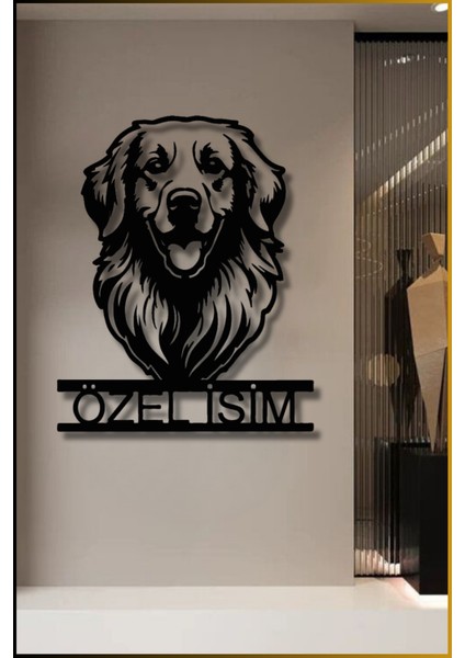 Isme Özel | Golden Retriever Metal Tablo