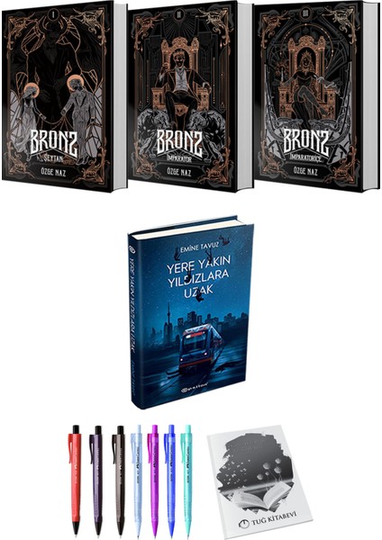 Bronz 3lü Set (Ciltli) ve Yere Yakın Yıldızlara Uzak (Ciltli) Emine Tavuz