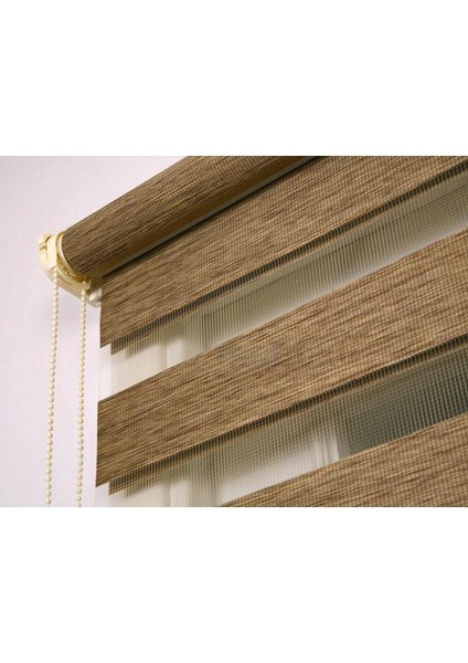 Kahverengi Bambu Zebra Perde