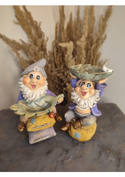 Minder ( Çuval ) Figürlü Gnome Şans Cücesi Dekoratif Obje & Biblo 2 ' Li Takım fırsatları