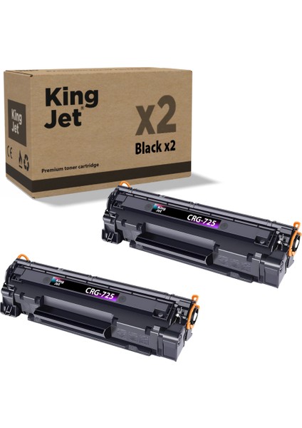 Kingjet® CRG-725 2'li Paket - Canon Uyumlu Çipli Muadil Toner