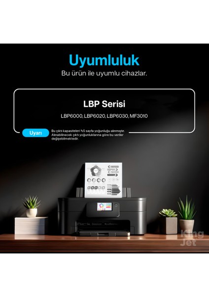 Kingjet® CRG-725 2'li Paket - Canon Uyumlu Çipli Muadil Toner modelleri