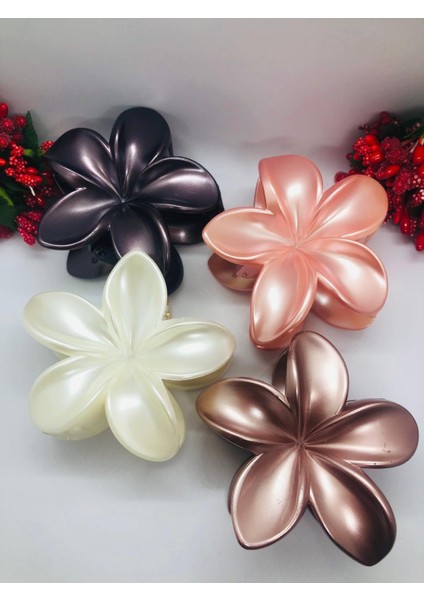 Rengarenk Lotus Çiçeği Mandal Toka Seti 4'lü Büyük Boy (8cm) fiyatları