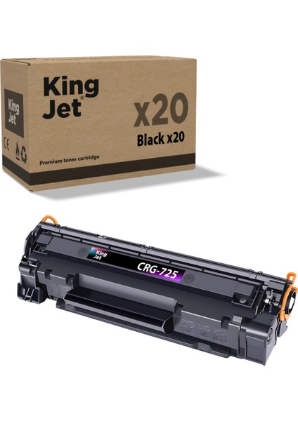 Kingjet® CRG-725 20'li Paket - Canon Uyumlu Çipli Muadil Toner