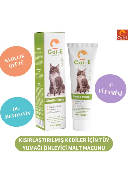 Sterile Paste Kısırlaştırılmış Kediler İçin Vitamin ve Minarelli Malt Macunu