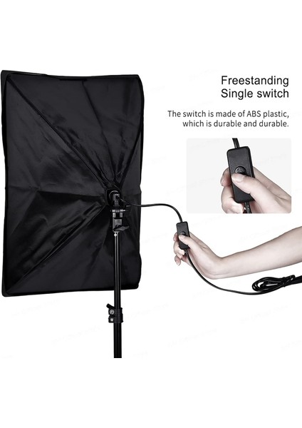 Ürün Reklam Moda Makyaj Stüdyo Için 50 x 70 cm Softbox 40W Torch Ampullü LED Sürekli Işık