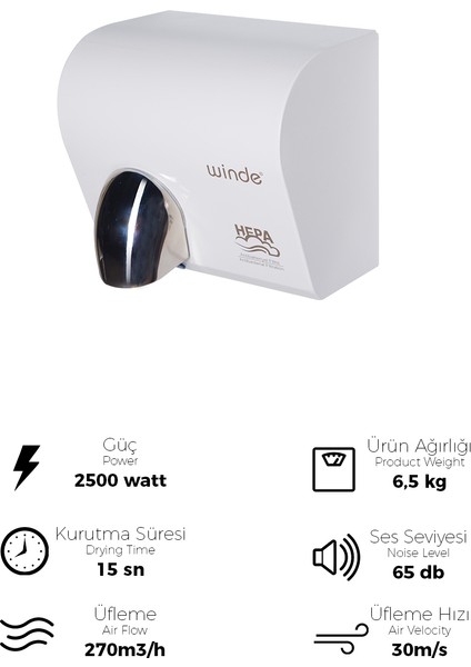 Pw250 Fotoselli El Kurutma Makinası 2500W Çelik Gövde fiyatları
