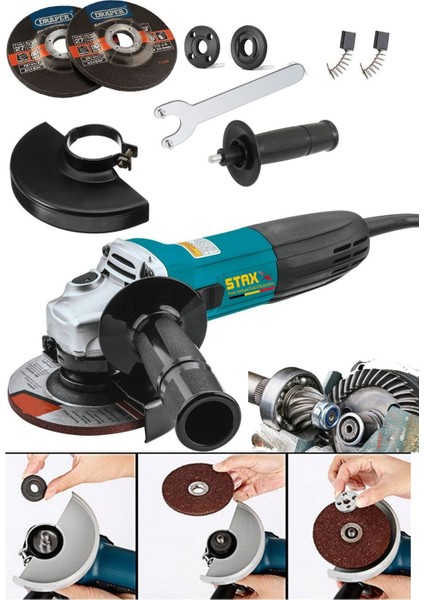 Metal Dişli Sistem Bakır Sargılı 900WATT 115MM -125MM Spiral Avuç Içi Kesme ve Taşlama Makinası fiyatları