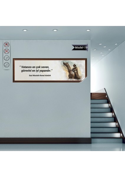 Statik Tutunma Özellikli Tablo - Poster Atatürk (Model- 19) 30 cm x 100 cm 13