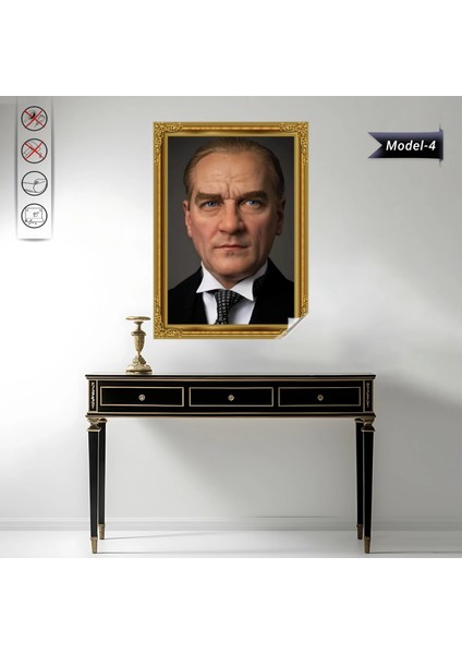 Statik Tutunma Özellikli Tablo - Poster Atatürk (Model- 4) 50 cm x 70 cm 13