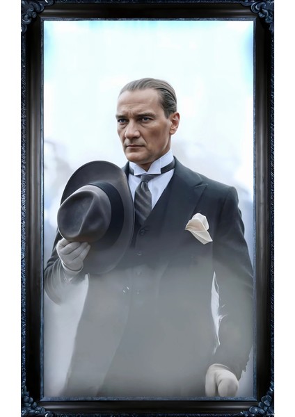 Statik Tutunma Özellikli Tablo - Poster Atatürk (Model- 7) 70 cm x 110 cm 13