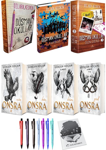 Onsra Nar Hun Kam Yad 4lü Set (Ciltli) ve Düşman Okullar 3lü Set (Ciltli) Dilara Keskin