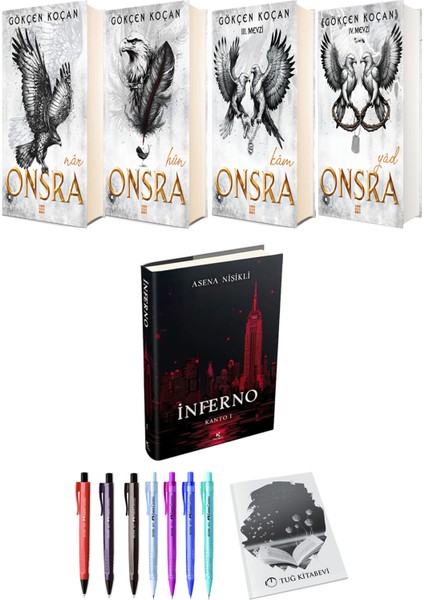 Onsra Nar Hun Kam Yad 4lü Set (Ciltli) ve Inferno Kanto 1 (Ciltli) Asena Nişikli
