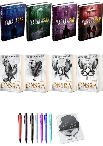 Onsra Nar Hun Kam Yad 4lü Set (Ciltli) ve Yaralasar 4lü Set (Ciltli) Maral Atmaca