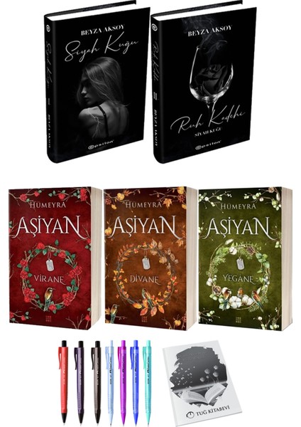 Aşiyan Virane Divane Yegane 3lü Set (Ciltli) ve Siyah Kuğu Ruh Kadehi (Ciltli) Beyza Aksoy