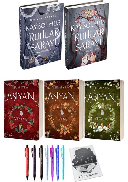 Aşiyan Virane Divane Yegane 3lü Set (Ciltli) ve Kaybolmuş Ruhlar Sarayı 2li Set (Ciltli)